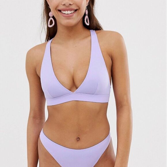 ⭐️⭐️HOST PICK⭐️⭐️ NWOT MONKI Lilac Cross Back Bikini - Picture 1 of 9